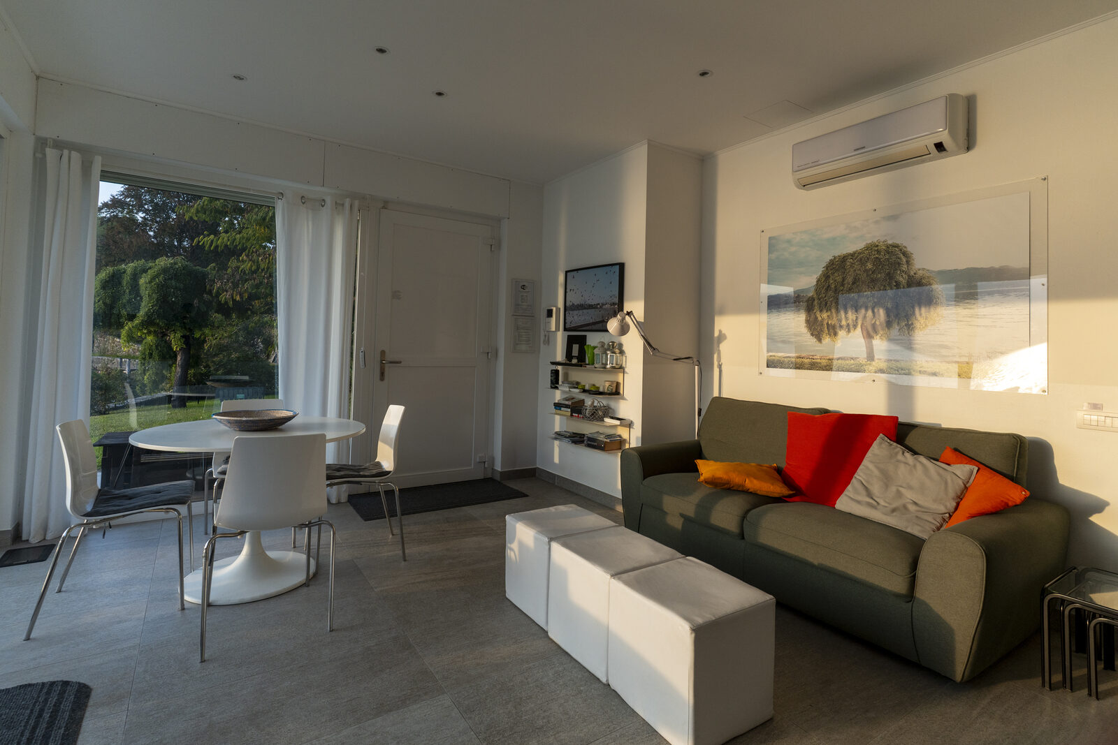 Living and dining — evening light